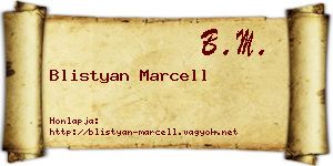 Blistyan Marcell névjegykártya